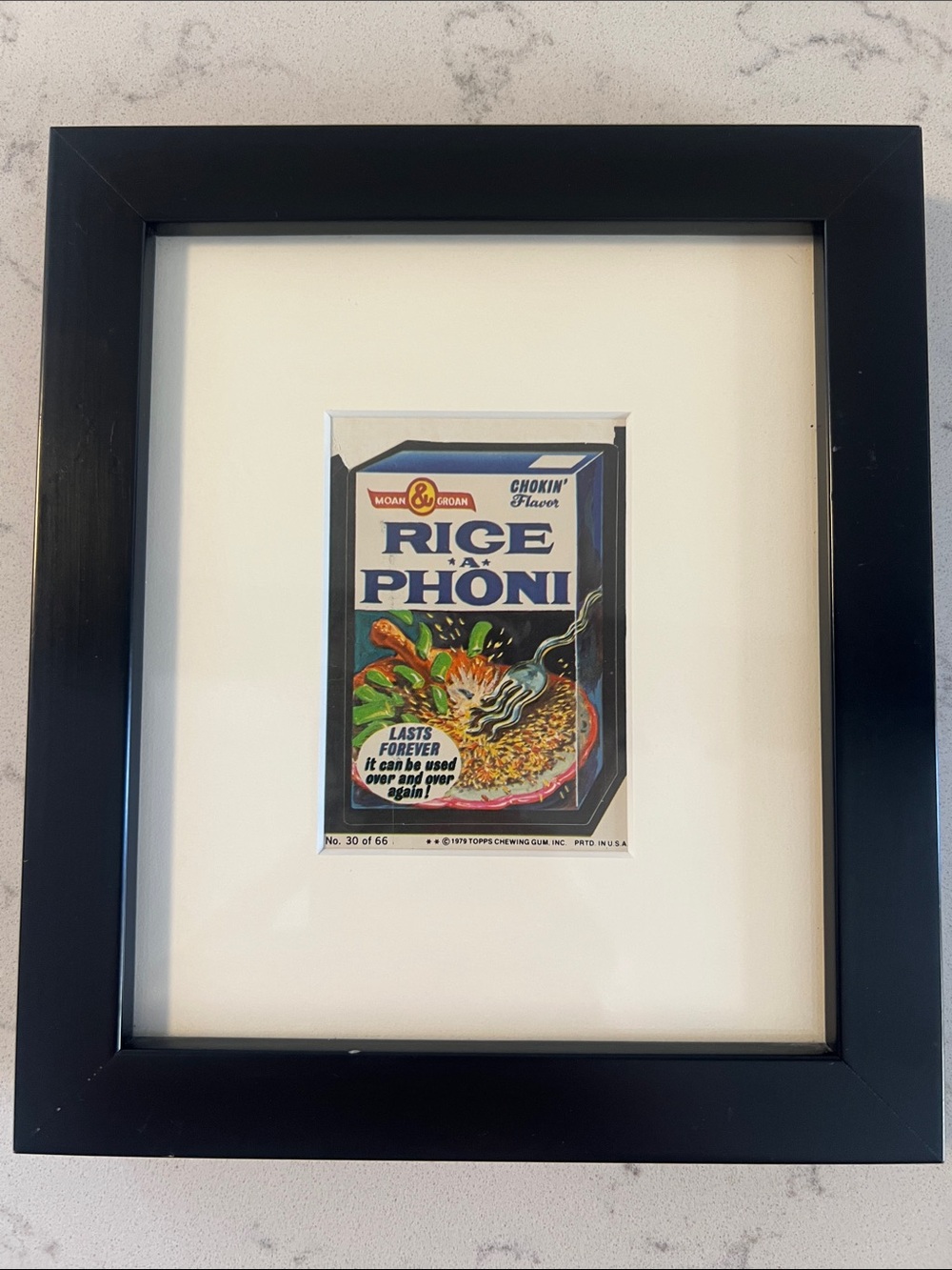 Topps collector sticker framed Rice a Phoni